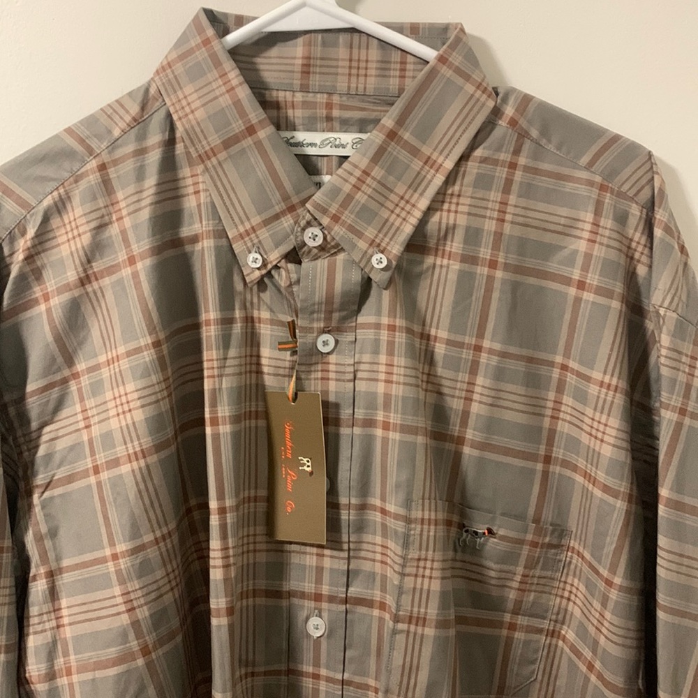 NWT XL Southern Point Co. L/S Rust Dress Shirt